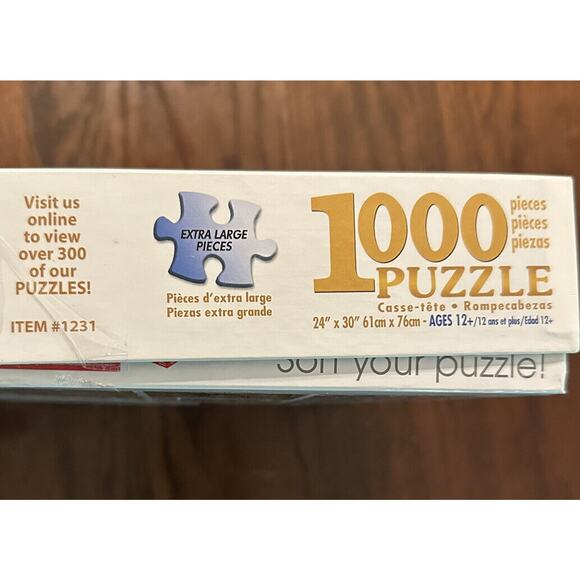 Terry Redlin Trimming The Tree 1000 Pc Christmas Jigsaw Puzzle White Mountain - Picture 2 of 5